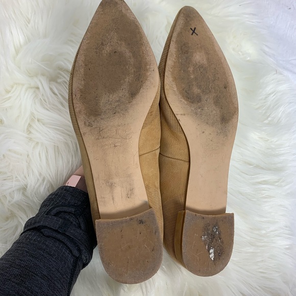 Anthropologie Camel Suede Pointed Toe Loafers 40 - Picture 6 of 9
